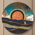 Digital Wall Art Circle Canvas Prints KD-MF 1114