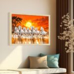 Canvas Big Size 7 Horses Vastu Frame - Image 2