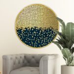Abstract modern art Premium Sparkle lamination Golden Slim Frame