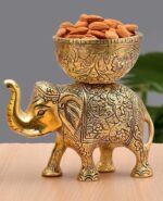 Brass Elephant Urli Bowl Ethnic Design Uruli Pot - Image 4