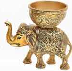 Brass Elephant Urli Bowl Ethnic Design Uruli Pot