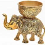 Brass Elephant Urli Bowl Ethnic Design Uruli Pot
