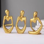 Decorative Abstract Thinker Men Statue Set of 3 Modern Art Showpiece - Image 7