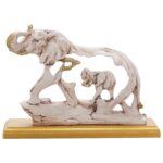 Elephant Statue with Baby Elephant - Image 6