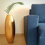 Hammered Gold Metal Flower Vase Tall Decorative Vase