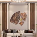 Luxury Metal Abstract Figures Leaf Wallart