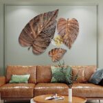 Luxury Metal Abstract Figures Leaf Wallart - Image 3
