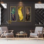 Metal Frame Leaf Set of 3 Wall Art Decorations - Image 5