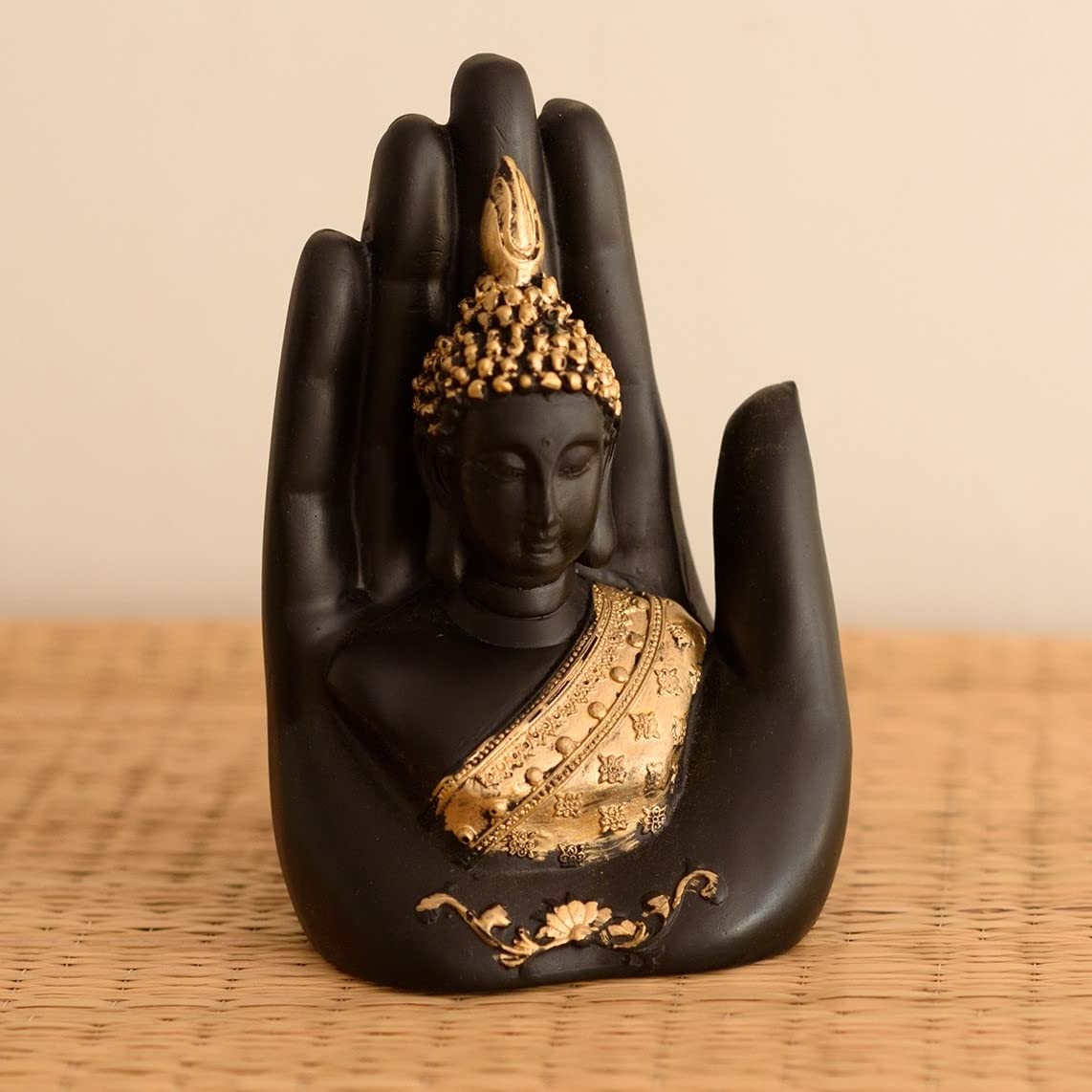 Polyresin Golden Handcrafted Palm Buddha - 1 Polyresin Golden Handcrafted Palm Buddha - Image 1
