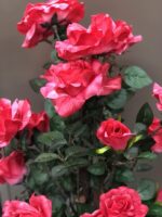 Red Roses with Leaves Artificial Tree Silk Plant. - Image 4