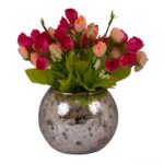 TIED RIBBONS Multicolor Flowers with Mercury Glass Vase - Image 5