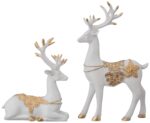Creative Resin Golden and White Reindeer Sculptures - Image 6